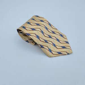 Arrow Necktie Adult Men's Yellow Geometric 100% Silk Necktie Size 57 x 4